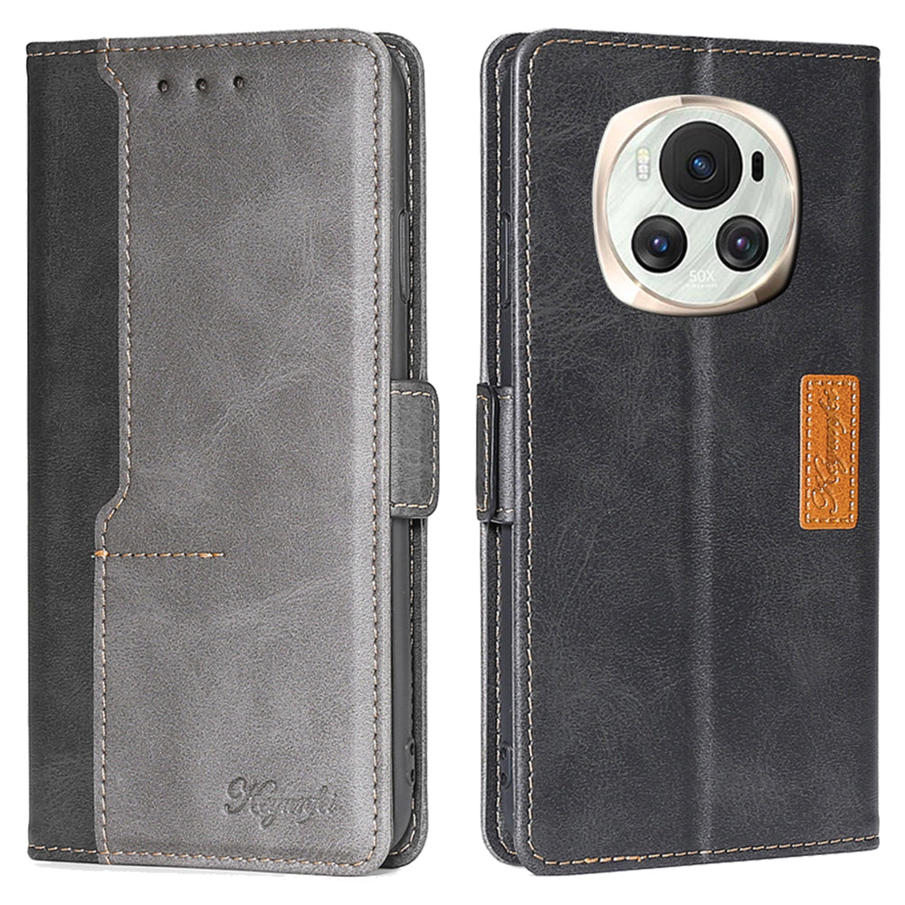 For Honor Magic6 5G Case Dual-Color Leather Flip Stand Phone Cover For Honor Magic6 5G Case Dual-Color Leather Flip Stand Phone Cover